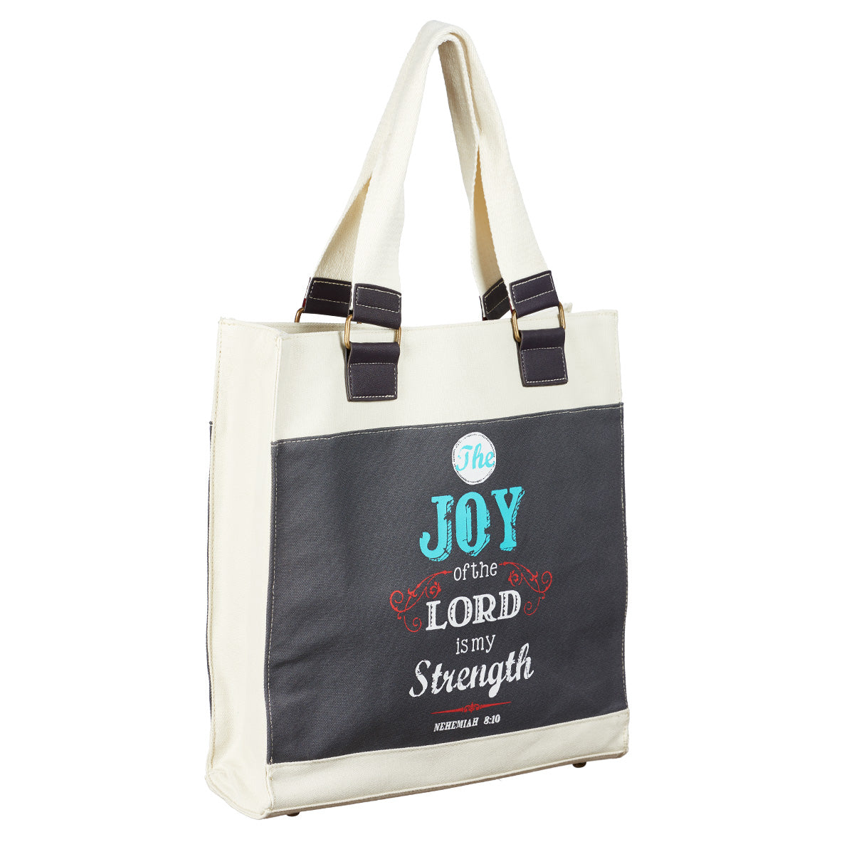 Image of Retro Blessings "Joy" Navy Canvas Tote Bag - Nehemiah 8:10 other