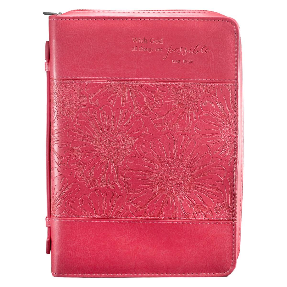 Image of "All Things Are Possible" (Pink) LuxLeather Medium Bible Cover other