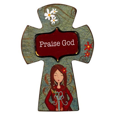 Image of "Praise God" Wooden Cross Magnet other