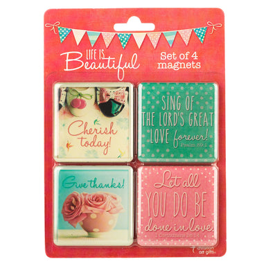 Image of Life is Beautiful Collection Inspirational Fridge Magnet Set other