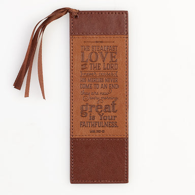 Image of Bookmark-Pagemarker-Steadfast Love-LuxLeather-Tan/Brown other