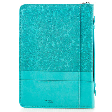 Image of Everlasting Love Turquoise Faux Leather  Fashion Bible Cover - Jeremiah 31:3 other