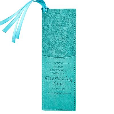 Image of Bookmark-Pagemarker-Everlasting Love-LuxLeather-Turquoise other