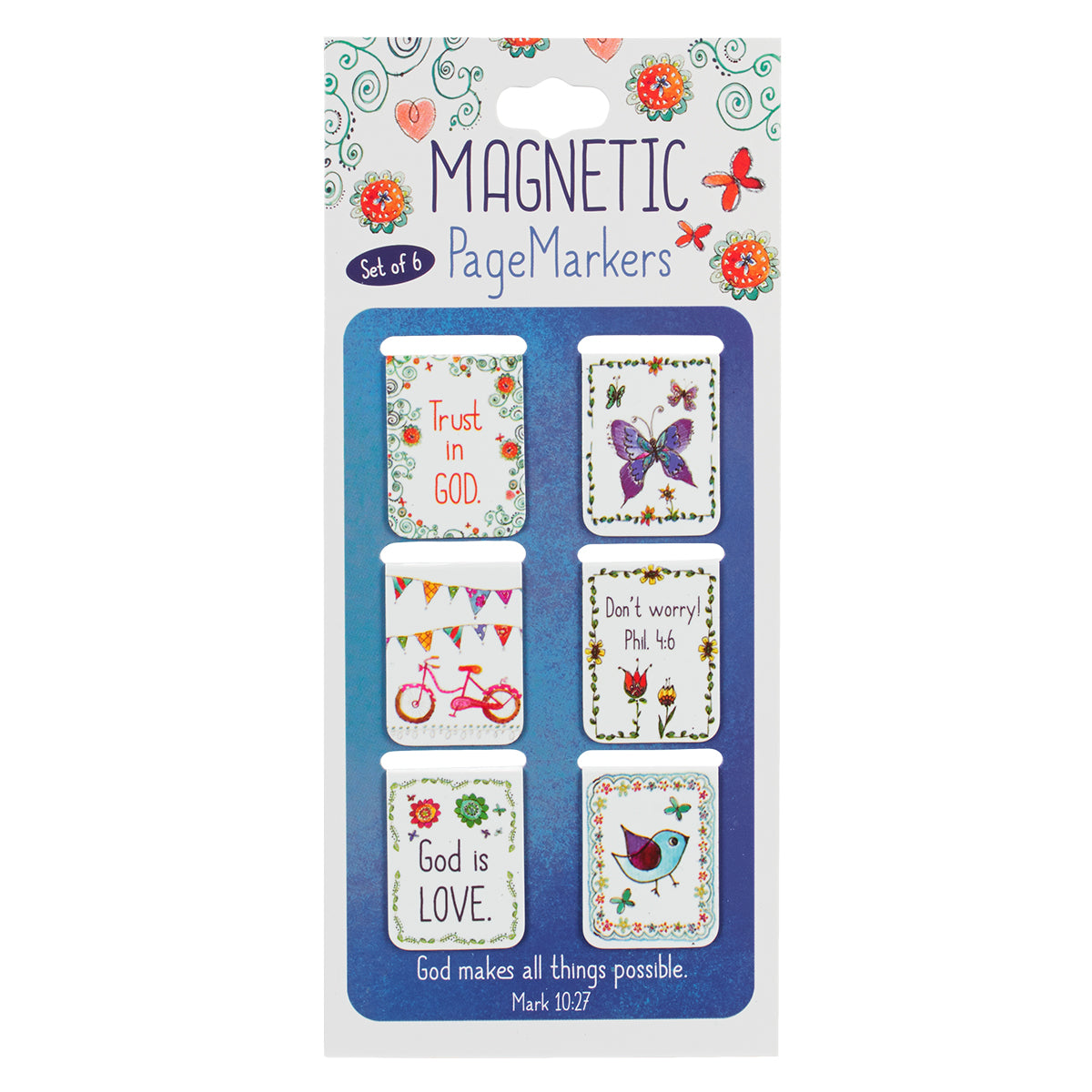 Image of Magnetic Page Markers Everyday Blessings Blue Set Of 6 other