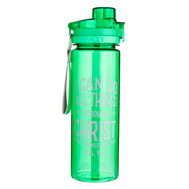 Image of I Can do All Things in green Plastic Water Bottle - Philippians 4:13 other