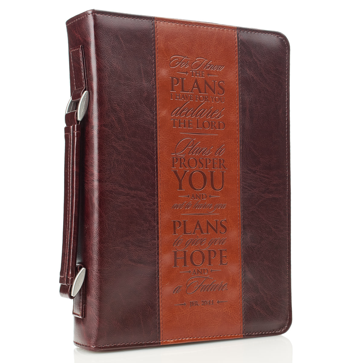 Image of The Plans Two-tone Brown Classic Faux Leather Bible Cover -  Jeremiah 29:11 other