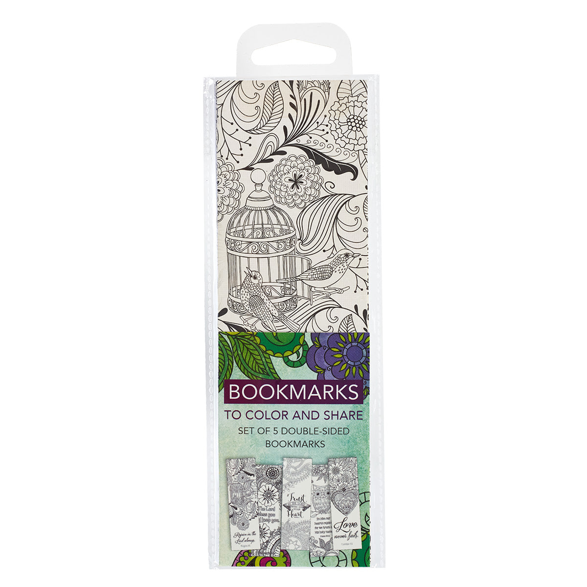 Image of Coloring Bookmarks-Faith-Green (Set Of 5) other