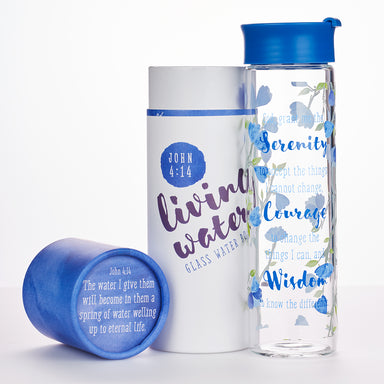 Image of Serenity Prayer Glass Water Bottle other