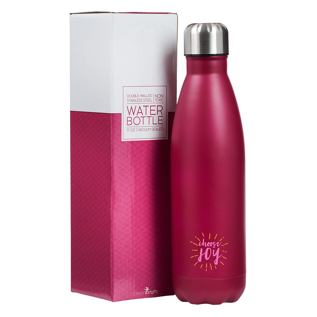Image of Choose Joy Pink Stainless Steel Water Bottle other