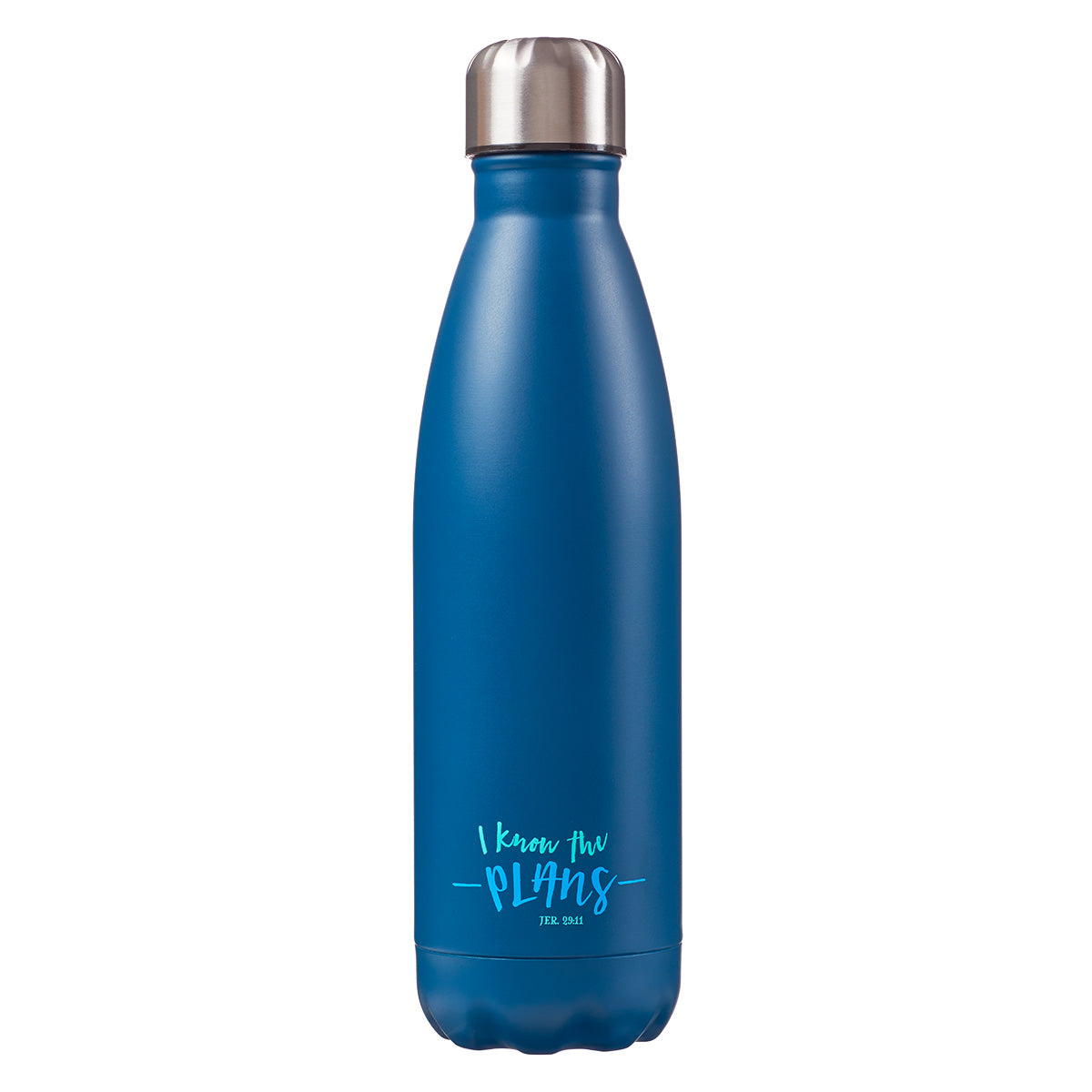 Image of I Know the Plans Navy Stainless Steel Water Bottle - Jeremiah 29:11 other