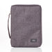 Image of Gray Poly-canvas Bible Cover with Ichthus Fish Badge other