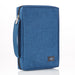 Image of Blue Poly-canvas Bible Cover with Ichthus Fish Badge other