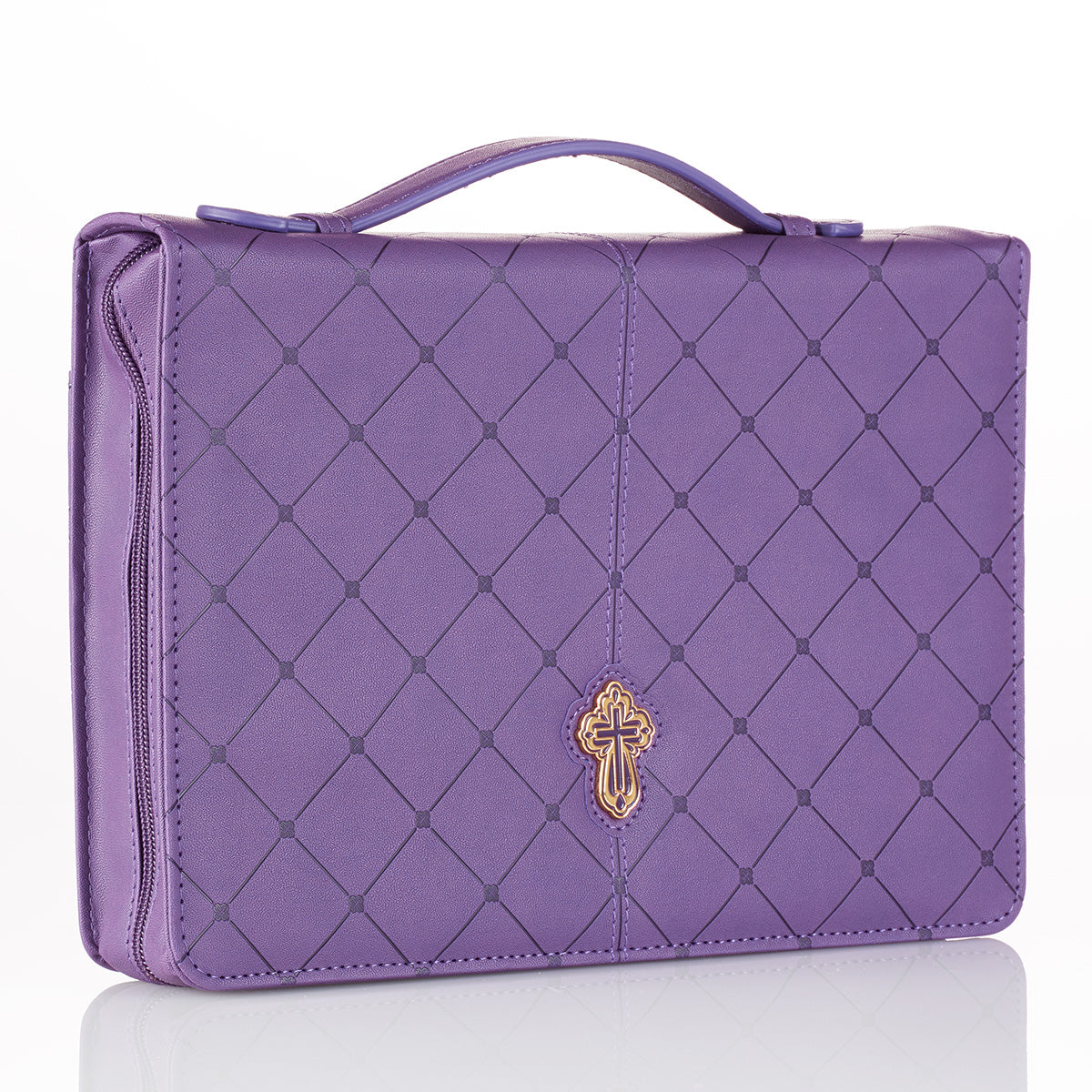 Image of Cross Badge and Grace Zipper in Purple Bible Cover other
