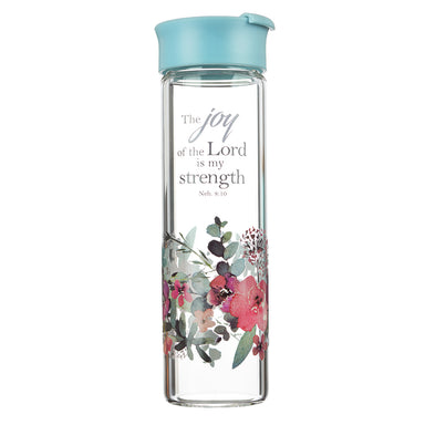 Image of The Joy of the Lord Glass Water Bottle  - Nehemiah 8:10 other