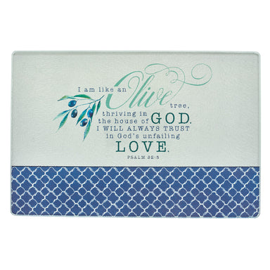 Image of Olive Branch Medium Glass Cutting Board - Psalm 52:8 other