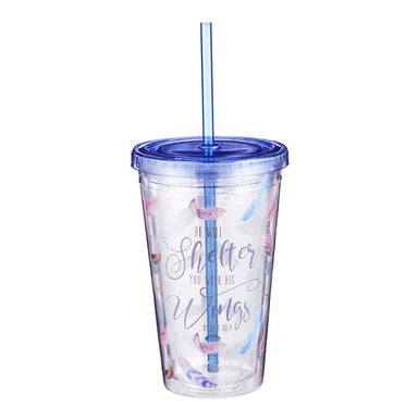 Image of He Will Shelter You  Plastic Tumbler - Psalm 91:4 other