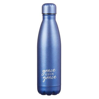 Image of Grace Upon Grace Blue Stainless Steel Water Bottle - John 1:16 other