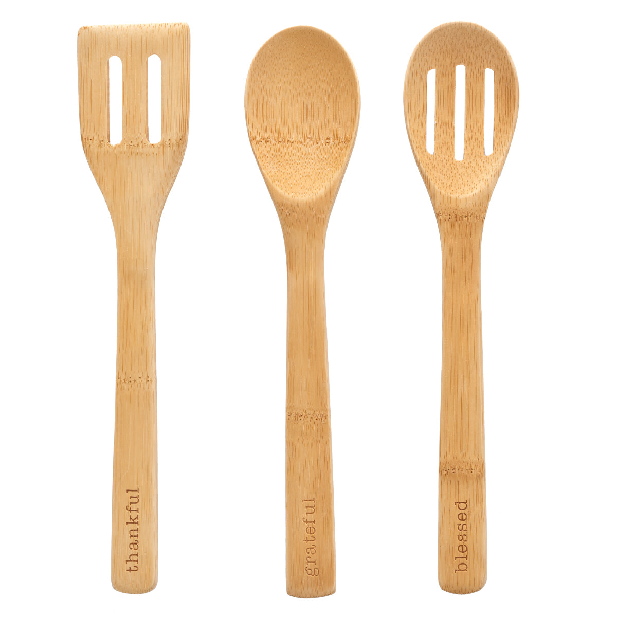 Image of Thankful, Grateful, Blessed Bamboo Spoon Set other