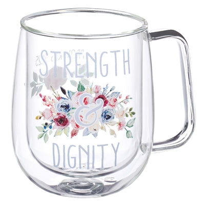 Image of Strength & Dignity Double-walled Glass Mug - Proverbs 31:25 other