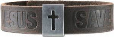 Image of Leather Bracelet Jesus Saves other