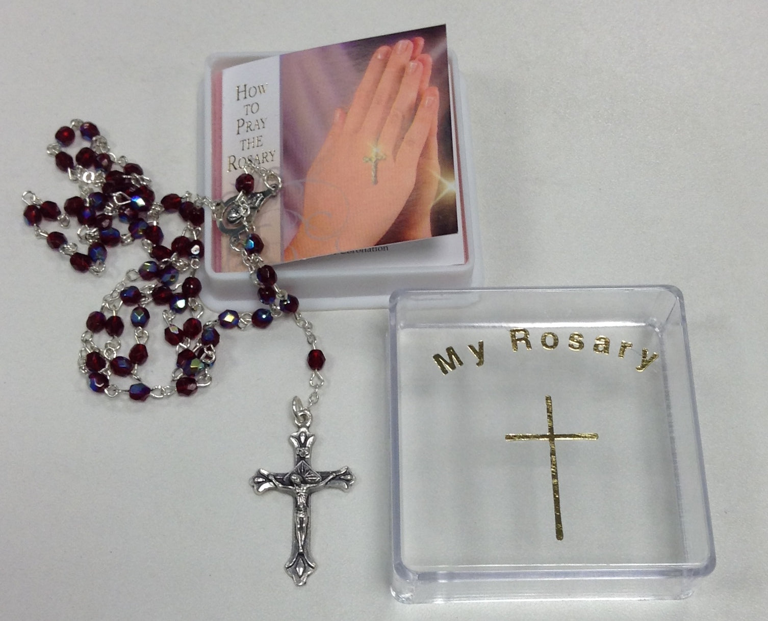 Image of Ruby Red Glass Rosary other