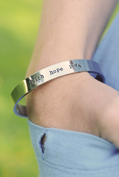 Image of Faith Hope Love Steel Bracelet other