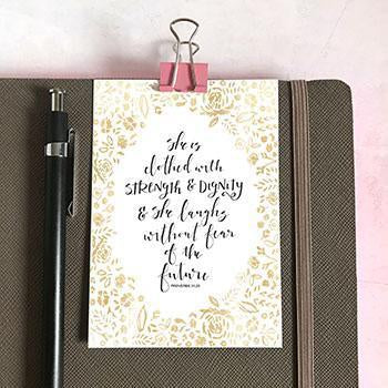 Image of She Is Clothed With Strength & Dignity Mini Card other