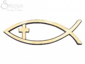 Image of Car Emblem: Fish + Cross Gold other