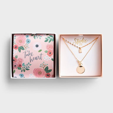 Image of Studio 71 - Take Heart - Gold Necklace & Inspirational Card other