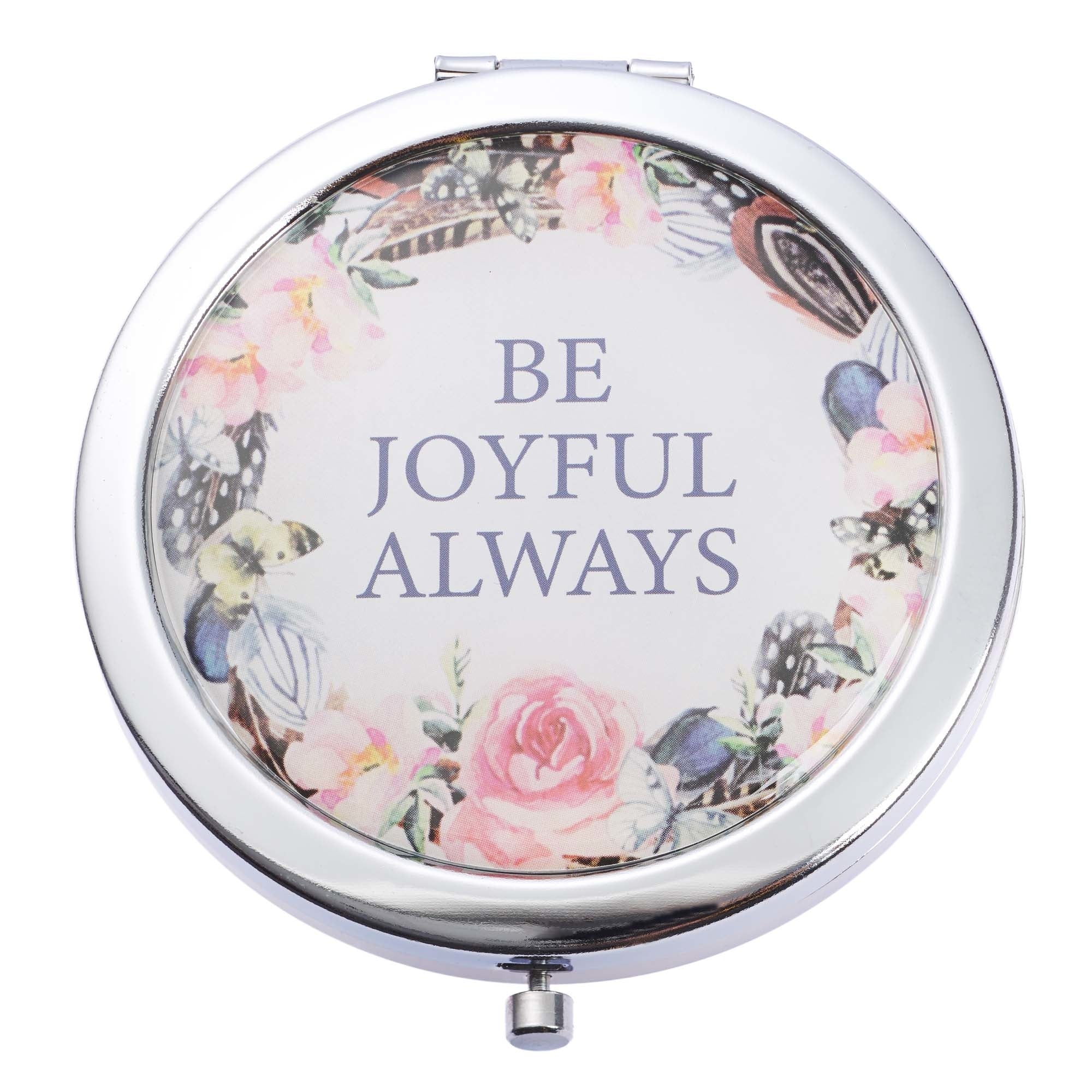 Image of Be Joyful Always Compact Mirror in White other