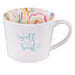 Image of Well With My Soul Ceramic Mug in White with Floral Interior other