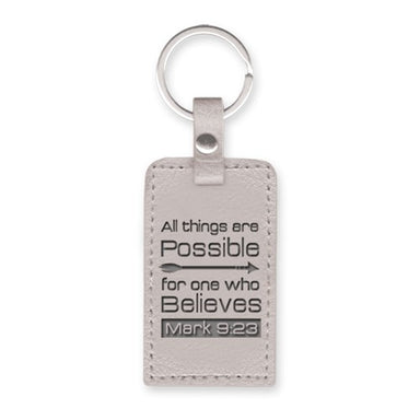 Image of Leather Lux Keyring All Things are Possible other