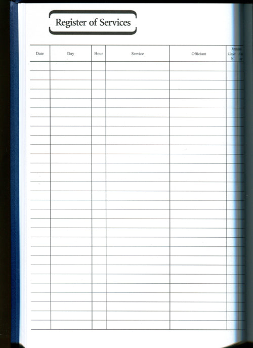 Image of Service Register : SR5 Portrait (tall) Format other