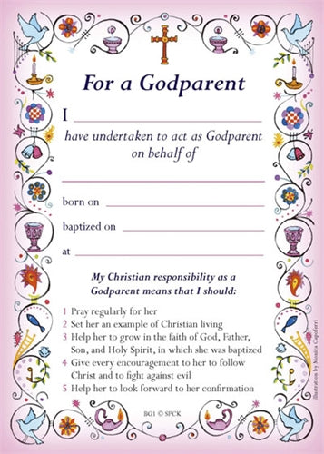 Image of Pink Godparent Card - Pack of 40 other
