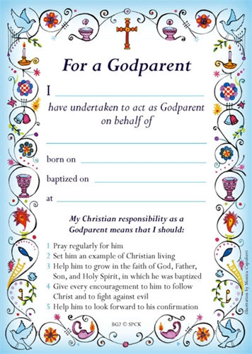 Image of Blue Godparent Card - Pack of 40 other