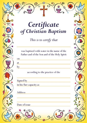 Image of Certificate of Baptism - Pack of 20 other