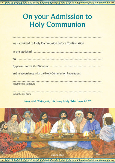 Image of Certificate of Admission to Holy Communion (Anglican) Pack of 10 other
