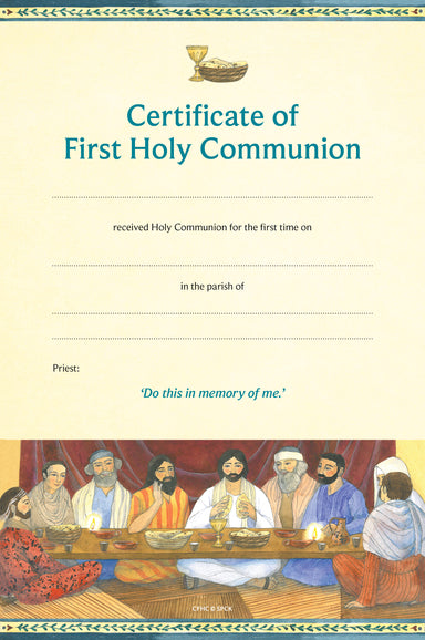 Image of Certificate of First Holy Communion (Catholic) Pack of 10 other