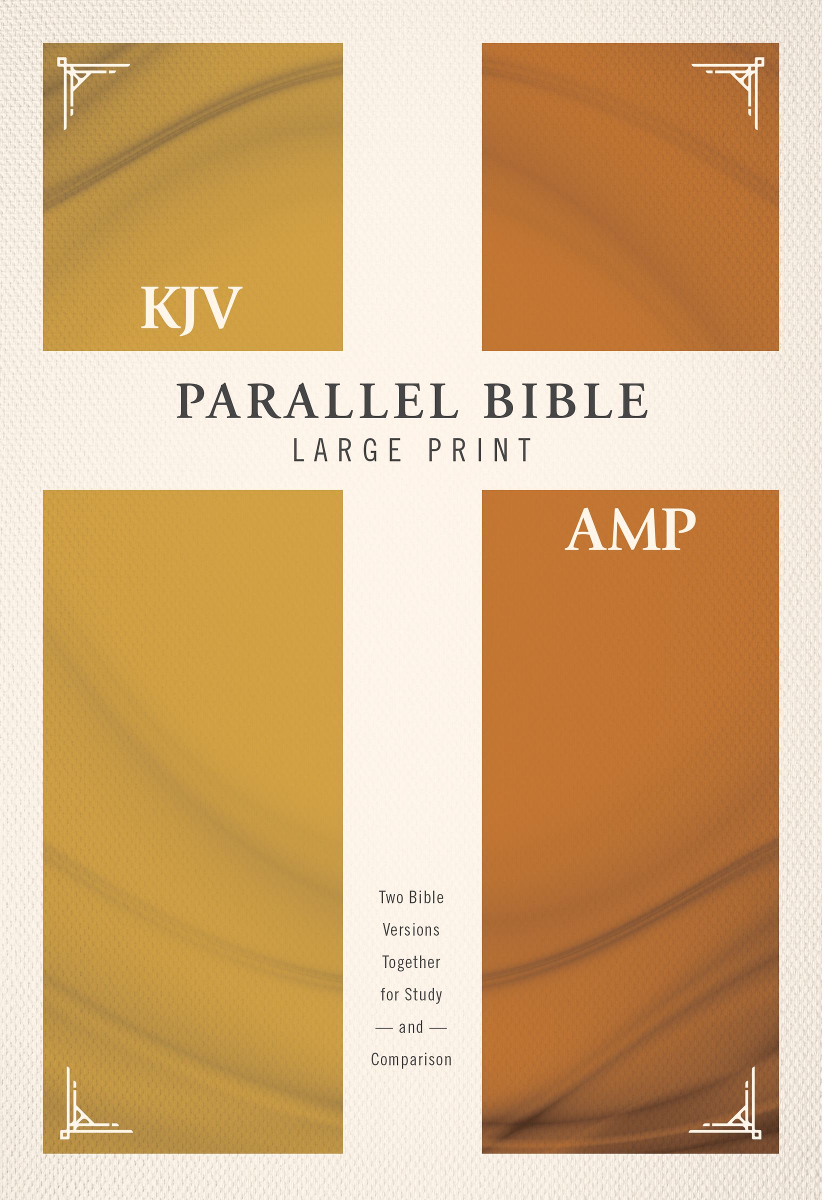 Image of KJV Amplified Parallel Bible Orange Hardback Large Print Study Two-Column Format Red Letter Bible other