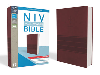 Image of NIV, Value Thinline Bible, Large Print, Imitation Leather, Burgundy other