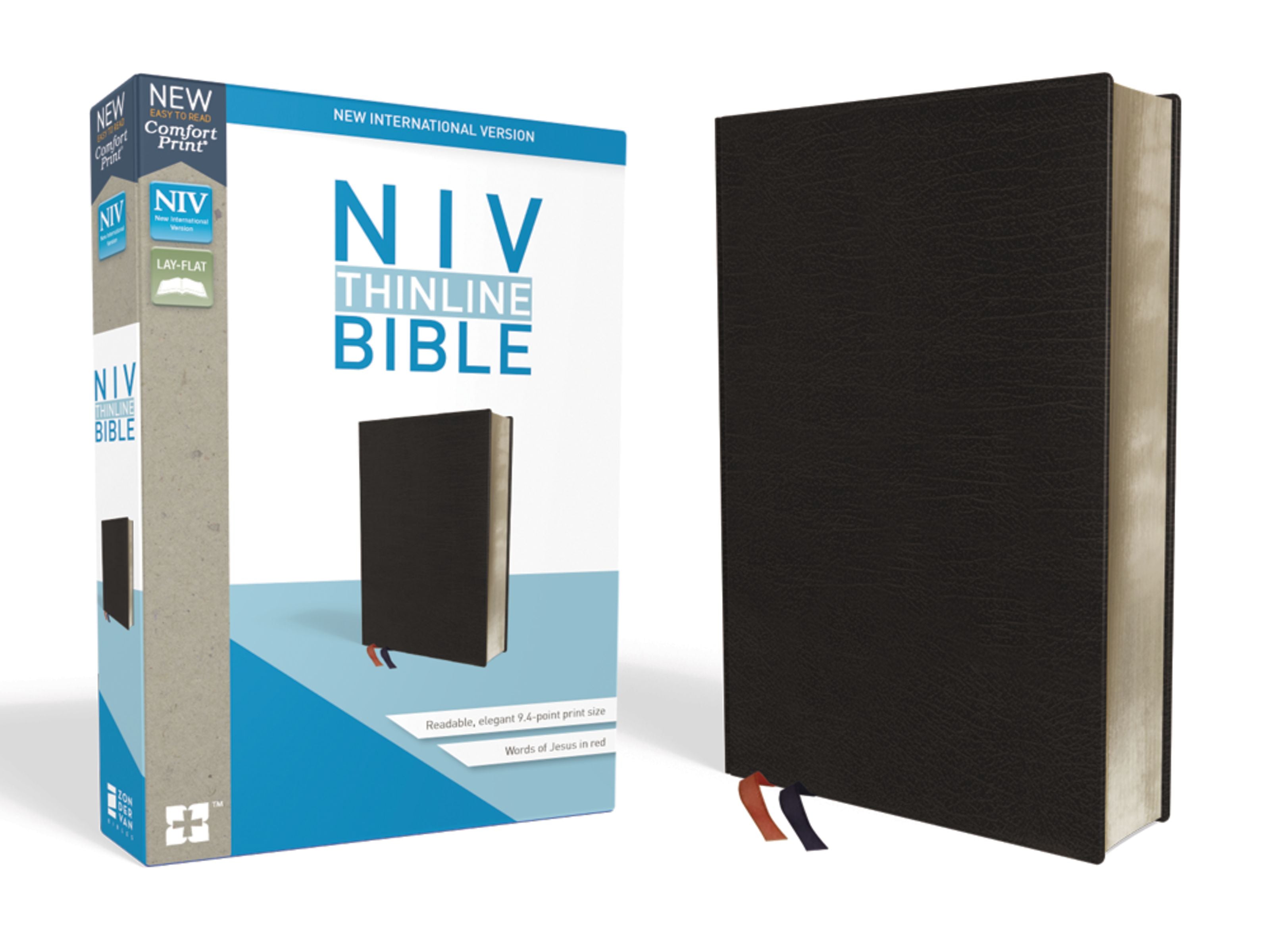 Image of NIV, Thinline Bible, Bonded Leather, Black, Red Letter Edition other
