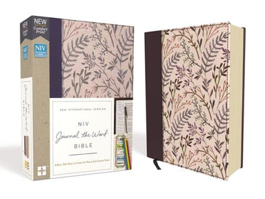Image of NIV, Journal the Word Bible, Cloth over Board, Pink Floral, Red Letter, Comfort Print other