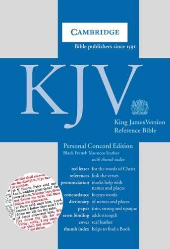 Image of KJV Personal Concord Reference Bible: Black, French Morocco Leather, Thumb Index other