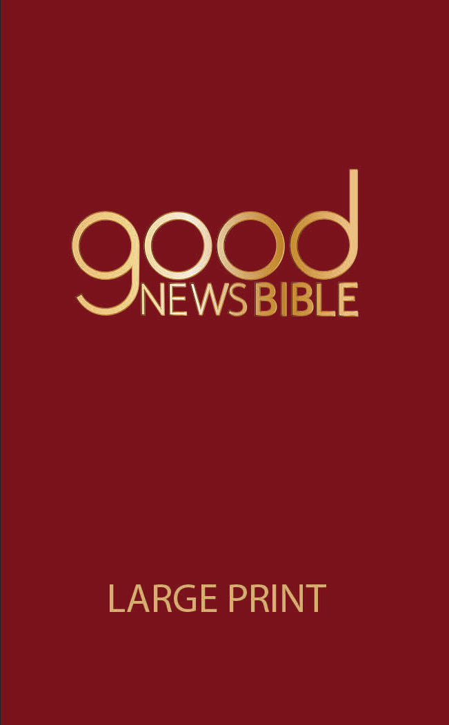 Image of Good News Bible Large Print, Red, Hardback, Maps, Glossary, Illustrations by Annie Vallotton, Index of Key Bible Passages, Helpful Stories other