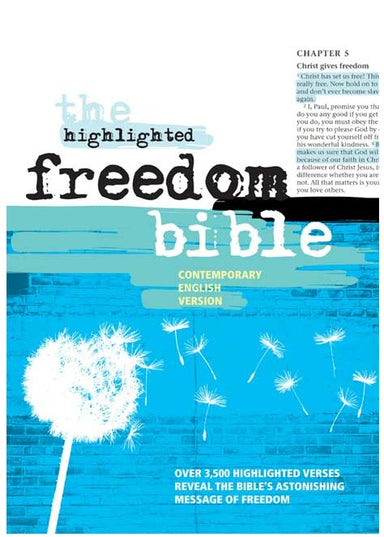 Image of CEV Highlighted Freedom Bible Blue Paperback Highlighted Verses Reflections Studies Maps Clear Text Two Columns other