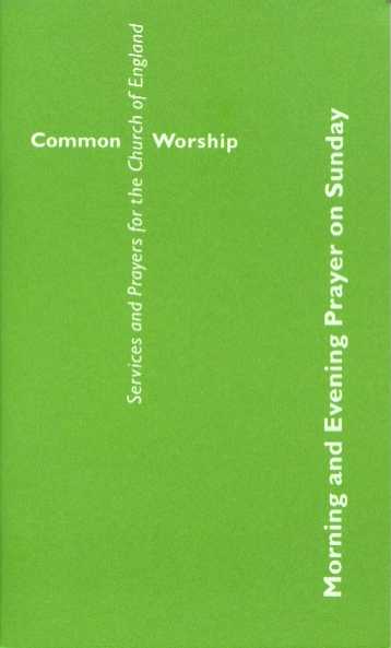Image of Common Worship: Morning and Evening Prayer on Sunday Booklet other