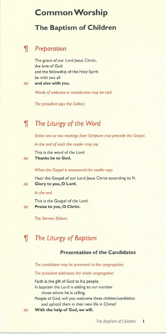 Image of Common Worship: The Baptism of Children other