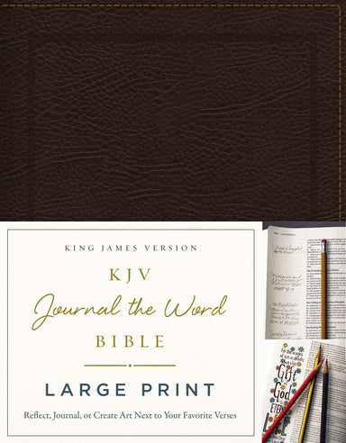Image of KJV, Journal the Word Bible, Large Print, Bonded Leather, Brown, Red Letter other