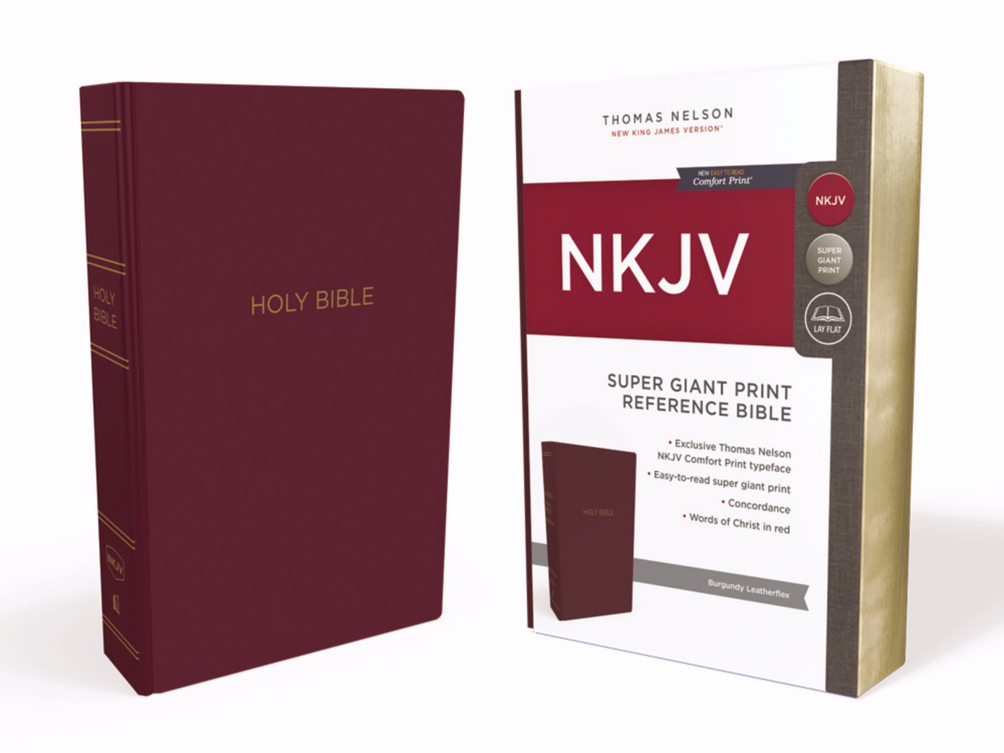 Image of NKJV, Reference Bible, Super Giant Print, Leather-Look, Burgundy, Red Letter, Comfort Print other