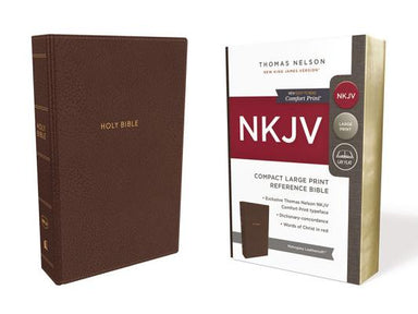 Image of NKJV, Reference Bible, Compact Large Print, Leathersoft, Brown, Red Letter, Comfort Print other